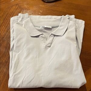 Zara Soft Gray Collared Shirt